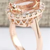 14K Rose Close Damond Pierścień Stone Stone Champagne Topaz Diamonds Bizuteria Gold Sterling Srebrna kamień biżuterii 201218282Y