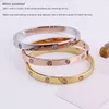 Light luxury fine for Woman Bangle Bracelets Stainless Steel Inlaid with 5A zircon 18k gold plated non-fading Bracelet jewelry