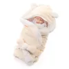 Motohood Winter Boys Girls Wrap Double Couche Polaire Swaddle Sac de couchage pour nouveau-nés Bébé Literie Couverture Kid 210309