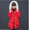 Aşağı kat kızlar kış aşağı pamuklu yastıklı ceket kalın sıcak orta uzunlukta mektup moda kız kürk yaka kapşonlu 221007