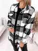 Women's Wool Women's & Blends Casual Plaid Jacket Coat Woman Autumn Winter Button Long Sleeve Outwear 2022 Black Pocket Slim Woolen