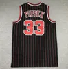 Mężczyźni kobiety młodzież S-2xl zszyte koszulki do koszykówki 23 Bogowie 91 Rodman 33 Pippen czarny czerwony biały 1995-98 Finały Mesh Classics Retro Jersey