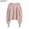 Zevity New Women v 넥 다채로운 다이아몬드 버튼 캐주얼 니트 스웨터 펨메 클리어 볼 아플리케 아아 아웃 카디건 탑 S601 210204