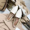 Sophitina New Women's Pumps Cow Leather Fashion Point Toe Bekväm runda tåskor Spring Casual Handgjorda pumpar SO81 Y200113