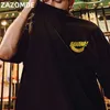 Zazomde hip hop mens bomull t shirt mode lös män bf student banantryck kortärmade tees cool man slitage rund hals tshirt lj200827