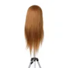 Perruques synthétiques Coiffeur Formation Pratique Tête Mannequin Vrais Cheveux Cosmétologie Poupée Tête Mannequin Tête Pratique Factice Blonde1411866