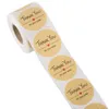 500pcs 1.5 tum Tack för din beställning Kraft papper klistermärken Round Adhesive Etiketter Bakning Bröllopsfest Kuvert Dekoration