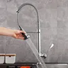 Gavaer Spring Pull Down Kitchen Faucet Nozzle Dual Mode Water Mixer Single Handle Hot Cold 2 Outlet Shower Swivel Kitchen Taps T200710