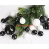 4/6 / 8cm Blanc / Noir Arbre de Noël de Noël Boule mate suspendue à la maison Ornement Décor Fournitures de Noël 12pcs / set 201130