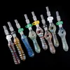 Heady Glass Nectar Collector NC Hookahs Kits with Quartz Tip Dab Straw Oil Rig Smoking Pipe Hand Spoon Pipes NC16