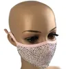 Svart blå dammsäker ansiktsmask bling bling diamant skyddsmask pm2.5 mun masker tvättbara återanvändbara kvinnor färgglada rhinestones ansiktsmask