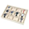 High-end Velvet Jewelry Box Bracelet Watch Tray Jewelry Display Stand Holder Boutique Jewelry Storage 12 Grid Small Pillow Tray259b