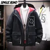 SingleRoad Hommes Down Veste Hommes Hiver Cargo Veste À Capuchon Coupe-Vent Manteau Hip Hop Streetwear Veste Imperméable Pour Hommes 201103