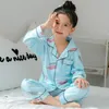 Spring and autumn children889s long sleeved pajamas suit for kids 100cottonSilk girls boys household clothes children pajamas De3056070