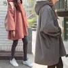 Moda Nowe Kobiety Harajuku Styl Luźne Bluzy Samice Długie Solidne Kolor Z Kapturem Topy Kobiet BF Koreański Kobiet Pulower Uczniowie