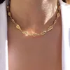 Sommar nya kvinnor mode choker halsband kedja guld färg högpolerad havsskal charm pärla halsband smycken