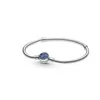 Gioielleria raffinata Autentico argento sterling 925 Braccialetti con ciondoli Pandora adatti Bracciale con cuore pieno di diamanti blu con catena di sicurezza Ciondolo fai da te