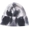 Winter Tie Dye knitted Hats Warm Beanie For Adults Chunky Soft Stretch Cable Wool Cap Knit Beanie Stingy Brim Party Hats Supplies RRA3705