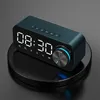 Mirror Clock Mini Bluetooth Speaker with Light Dual Alarm-Clock Wireless Portable Speakers Subwoofers Soundbox Supports TF Card MP3 Music Player