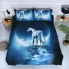 5Styles Galaxy Starry Sky Unicorn 3D Установки постельного белья напечатаны напечатанные одеяло Крышка набор королевский king Twin размером 201119