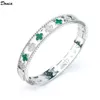 Donia joyería de lujo brazalete europeo y estadounidense moda exagerado clásico flor de cuatro hojas micro-set conjunto de anillo de diseño fritilary verde