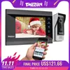 Freeshipping Home Intercom System Draadloze WiFi Smart IP Video Deurbel 7 inch met 1x1200TVL Bedrade deurtelefooncamera