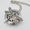 5pcs Jewelry Diffuser Lockets Necklace For Women Christmas Gift Vintage Hollow Locket With Dragonfly XL-511292U