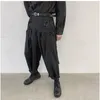 Homem Japão Japão Streetwear Punk Gothic Bandage Harem Pant masculino Male Vintage Hip Hop Lea