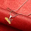 Emaille Italien Sizilien Karte Anhänger Halsketten Edelstahl Goldfarbe Italienische Sizilien Schmuck Geschenke