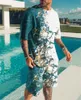 Hawaiian Sets 3D Printing Tracksuits Summer Short Sleeve Shirt Beach Shorts Streetwear Casual Mens Suit 2 Pieces Set