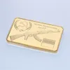 20PCS / LO AK47 Presentgevär Kalaschnikow CCCP Russian 1947 Guldskiktad ingot / bar