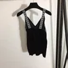 Sexy col en V gilets réservoirs femmes marque lettres hauts cadeau d'anniversaire pour filles luxe haut en tricot Camis