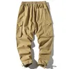FGKKS Brand Men de cargaison Pantalon Spring New Men's Cotton Trend Wild Pantums Patchwork Big Pocket Straight Casual Pantal