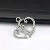 Wholesale Lot 100pcs Double Heart Antique Silver Charms Pendants for Jewelry Making Bracelet Earrings DIY Keychain Pendant 19*19mm DH0841