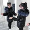 Down Coat Baby Girls Toppar Ytterkläder 2021 Coats Winter Quality Bomull Tjockna Parkas Kids kläder för tjej 3-12yrs1