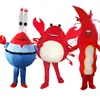 2018 Vente directe d'usine Costumes de mascotte de homard de crabe rouge Vêtements de dessin animé unisexe Thème animal marin Mascotte Costume de carnaval Partie d'anniversaire