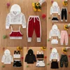 Kids Designer Roupas Meninas Outdoor Sport Outfits Malha Capuz Top + Colete + Calças 3 Pçs / Set Summer Sportswear Baby Roupas Conjuntos M1475