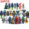 8PCS Ninjago Conjunto de motocicletas Minifiguras Ninja Mini Figuras Bloques Toys 24pcs Ninja Building Blocks Toys Regalo 1008