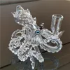 Octopus Glass Rigs Glass Bong Water Pipe Dab With 14.4mm Male Joint Handmade Craft Bubbler Heady Nail Cap Wholesaler