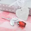 Crystal Glass Rose Flower Figures Craft Wedding Valentine's Day Favors and Gift Souvenir Table Decoration Ornament219J
