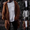 Зимний теплый свитер пальто карманы повседневная мужская потуральная машина Tricot Cardigan осень вязаный свитер Casaco Masculino Hombre 201022
