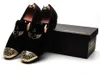 Bröllop och nya fest handgjorda loafers veet skor med guldspänne män klänning sko en hmade