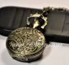 New Quartz Vintage Pequeno Série Hollow relógio de bolso colar de jóias por atacado moda relógio camisola cadeia cor de cobre cor bezel