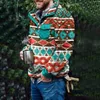 Mens Fleece Jackets Plaid Aztec Tryckt kvart Zip -knapp Fuzzy Sherpa Pullover Sweatshirts Warm Winter Outerwears SH2201114137325