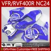 Bodywork Kit لهوندا RVF VFR 400 VFR400 R 400RR 1987-1988 Bodys 78NO.168 Blue Lucky VFR400R VFR400RR NC24 V4 87 88 RVF400R VFR 400R RVF400 R 1988 Moto Fairings