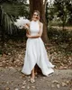 Привет lo bridal wedding платье 2021 бесплатная вуаль a-line сатин Vestidos de Novia High низкий дизайнер халат де-соир де мара