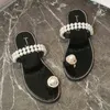 Slippers Summer Fashion the New Women Shoes Sandals Beaded Toe Flip Flops Outer Wear Leisure Shallow Flat with Slides Bc3471 220304