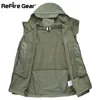 ReFire Gear Waterproof Army Tactical Jacket Men Camouflage Military Jacket Softshell Windbreaker Winter Hooded Coat Hunt Clothes Y200930