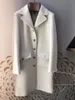 Nouveau manteau de pardessus pour femme en laine blanche à simple boutonnage de grande taille LJ201106