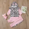 Cute Kids Clothing Sets Baby Girls Love Heart Print Hooded Top + Pants 2Pcs/Set Tracksuits Set Boutique Toddlers Outfits M2909